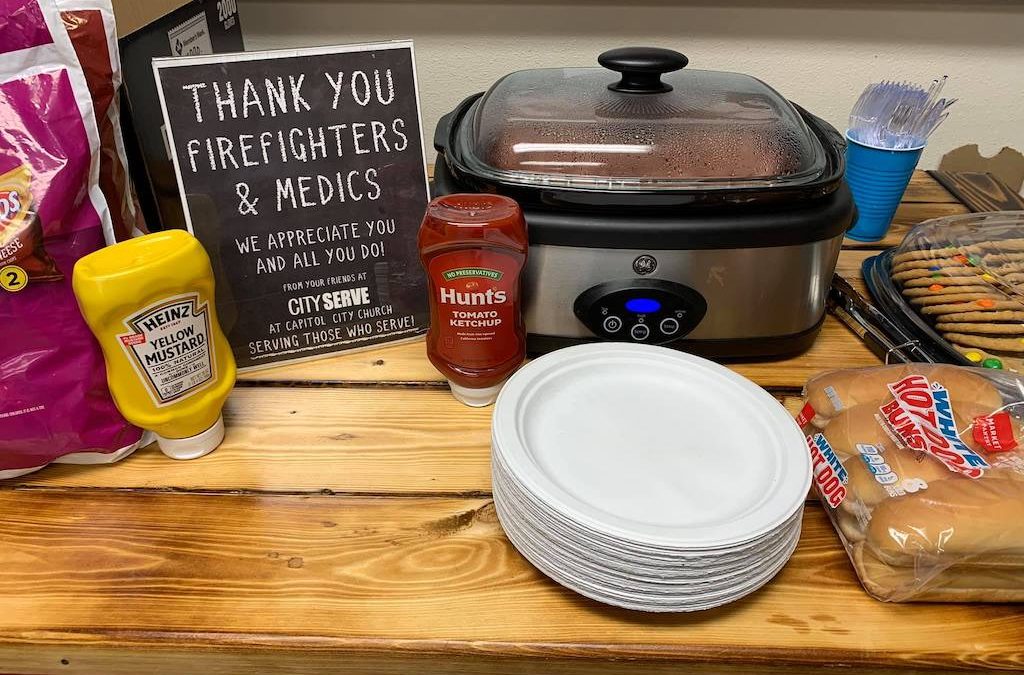 City Serve Team provided hot dogs, chips and snacks for the firefighters and EMT’s at Saylor Township Fire