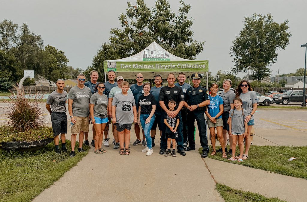 Our City Serve Team volunteered at the DMPD Back to School Bike Giveaway