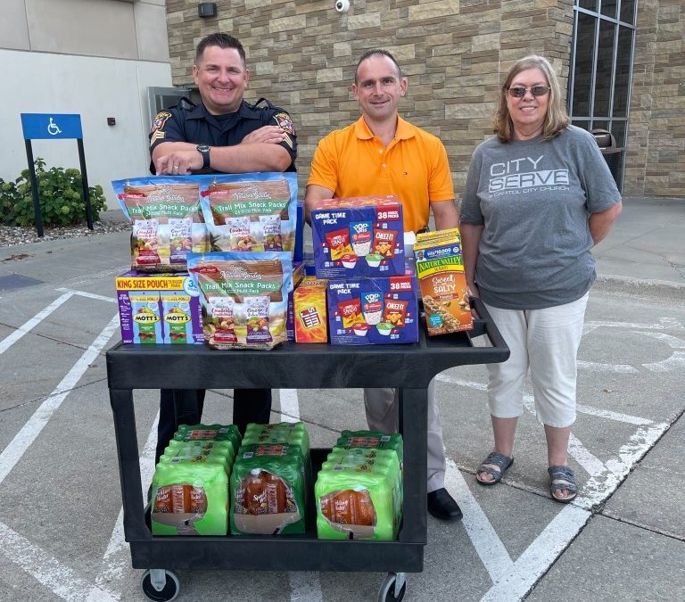 Ankeny Police City Serve Team delivered snacks to the dedicated police officers