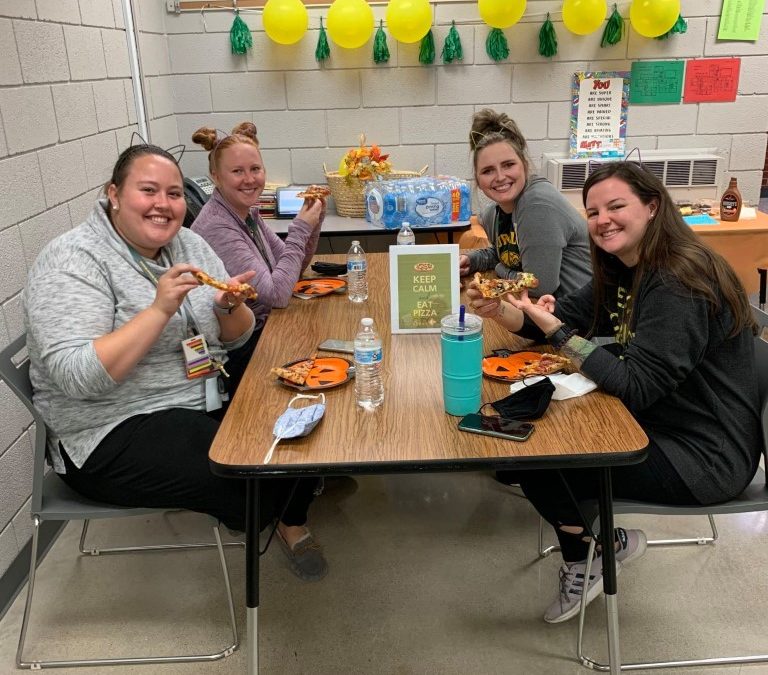 Pizza for the teachers, administration and support staff at Cornell