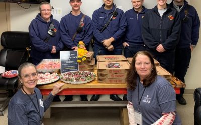 Pizza, Breadsticks, Cupcakes, Chocolate Covered Strawberries and a Goodie Bag to the Saylor Fire Crew