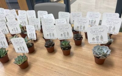 City Serve Team gave individual succulent plants to the entire Saydel High School staff team