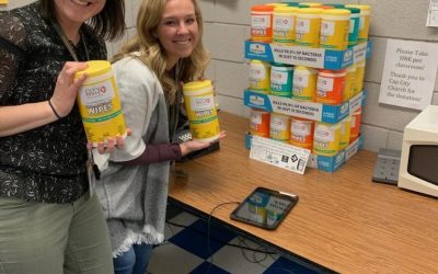 In January Cornell City Serve gave Clorox wipes for each classroom at Cornell Elementary